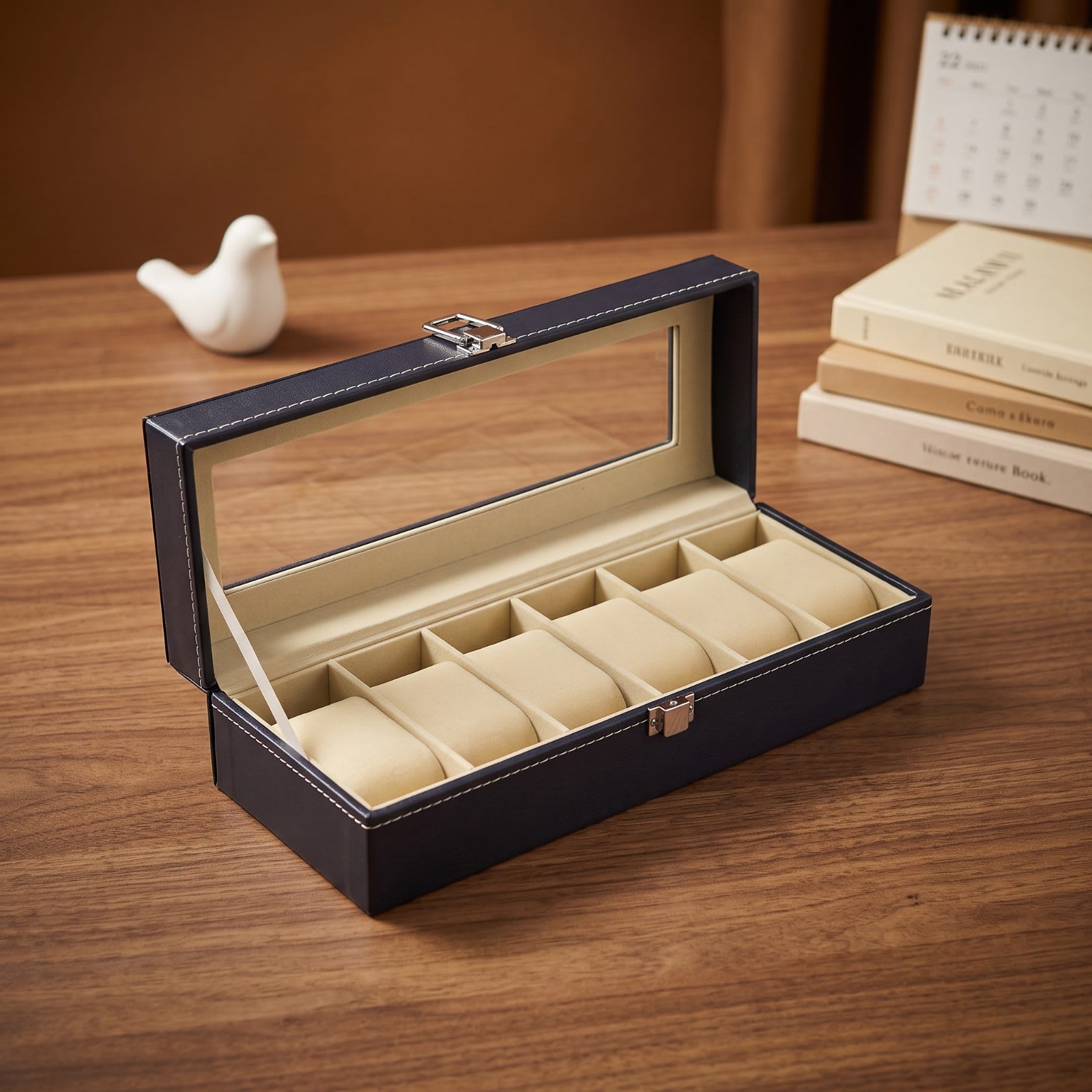 LEATHER WATCH BOX 6SLOTS - view 1