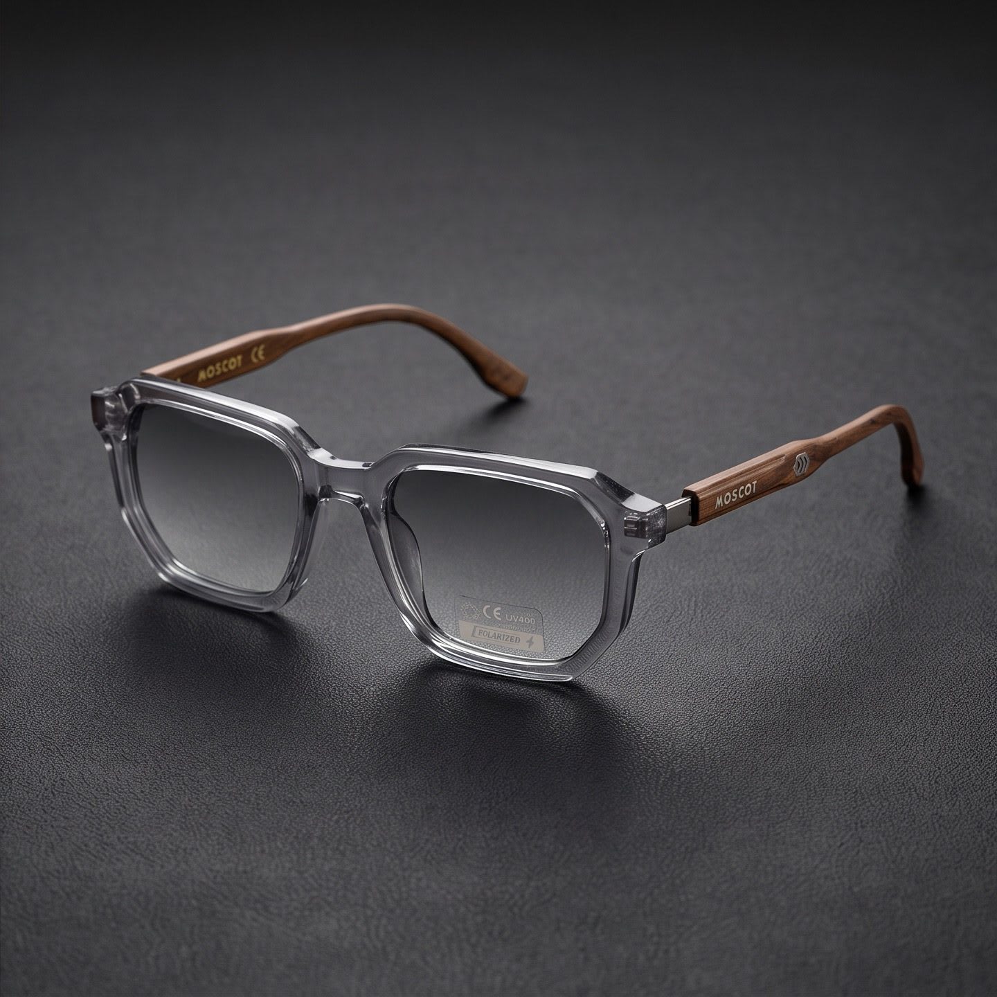 Moscot Square Transparent Grey Sunglasses view 2