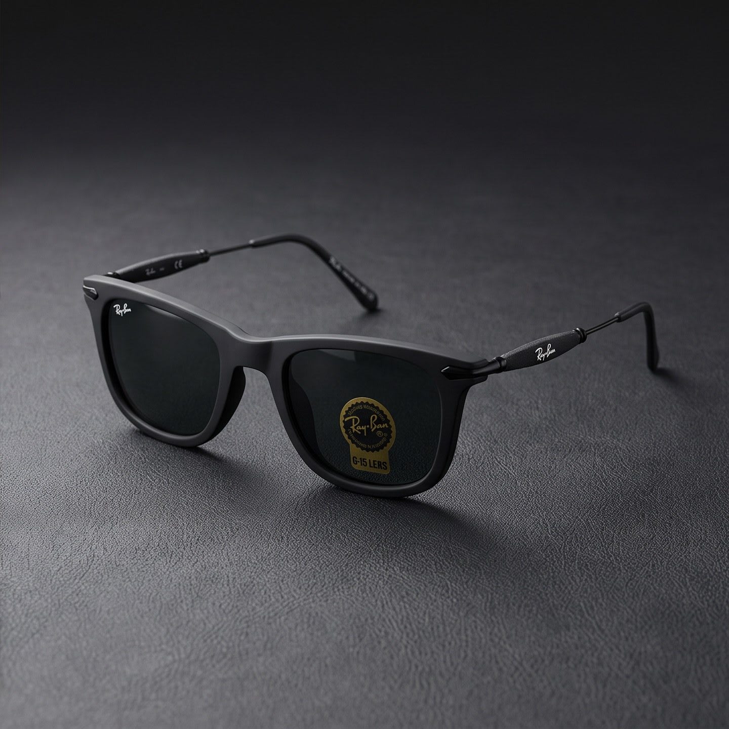 Ray-Ban Black Matte Square Sunglasses view 2
