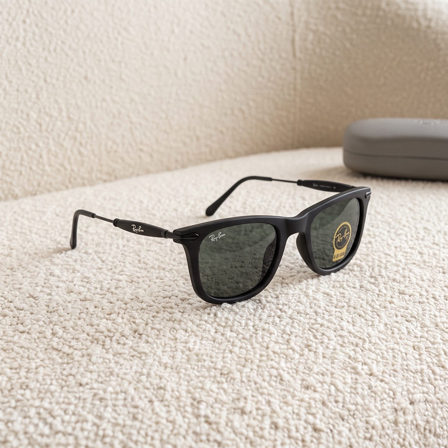 Ray-Ban Black Matte Square Sunglasses view 1