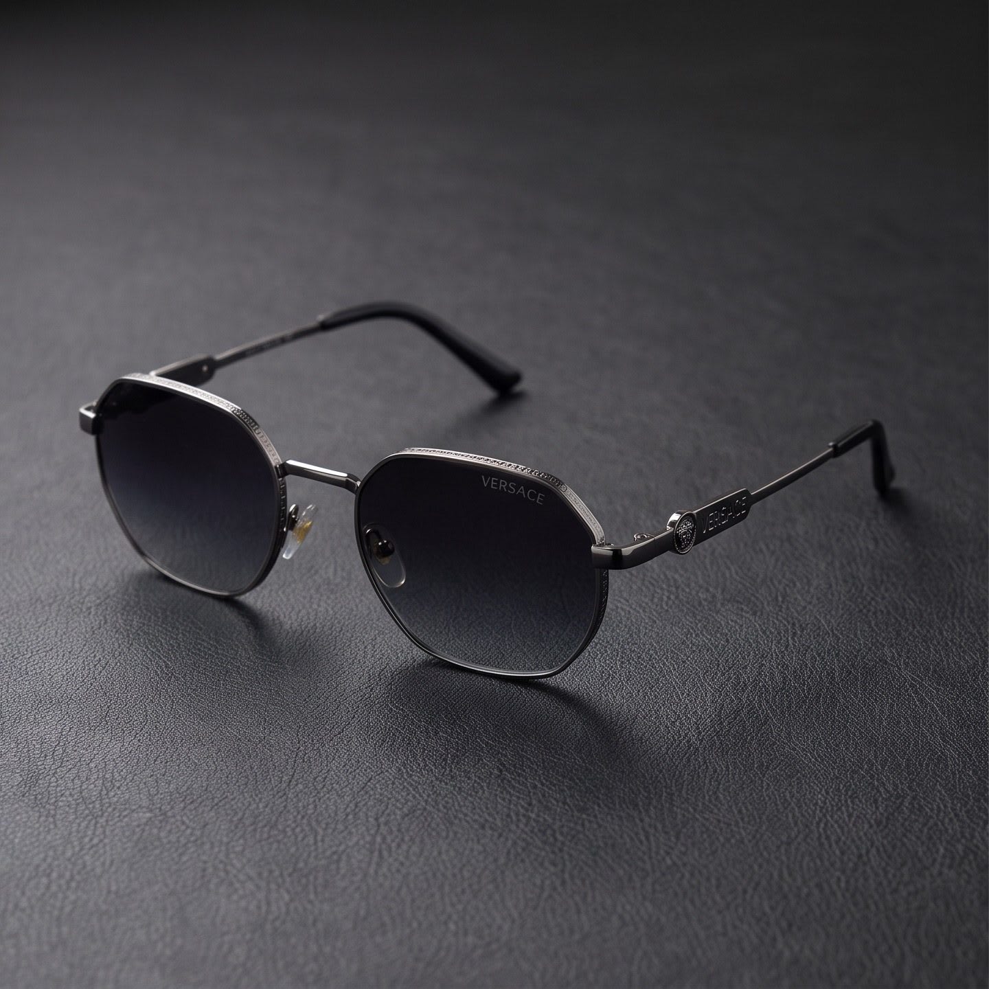 Versace Geometric Metal Frame Sunglasses view 2