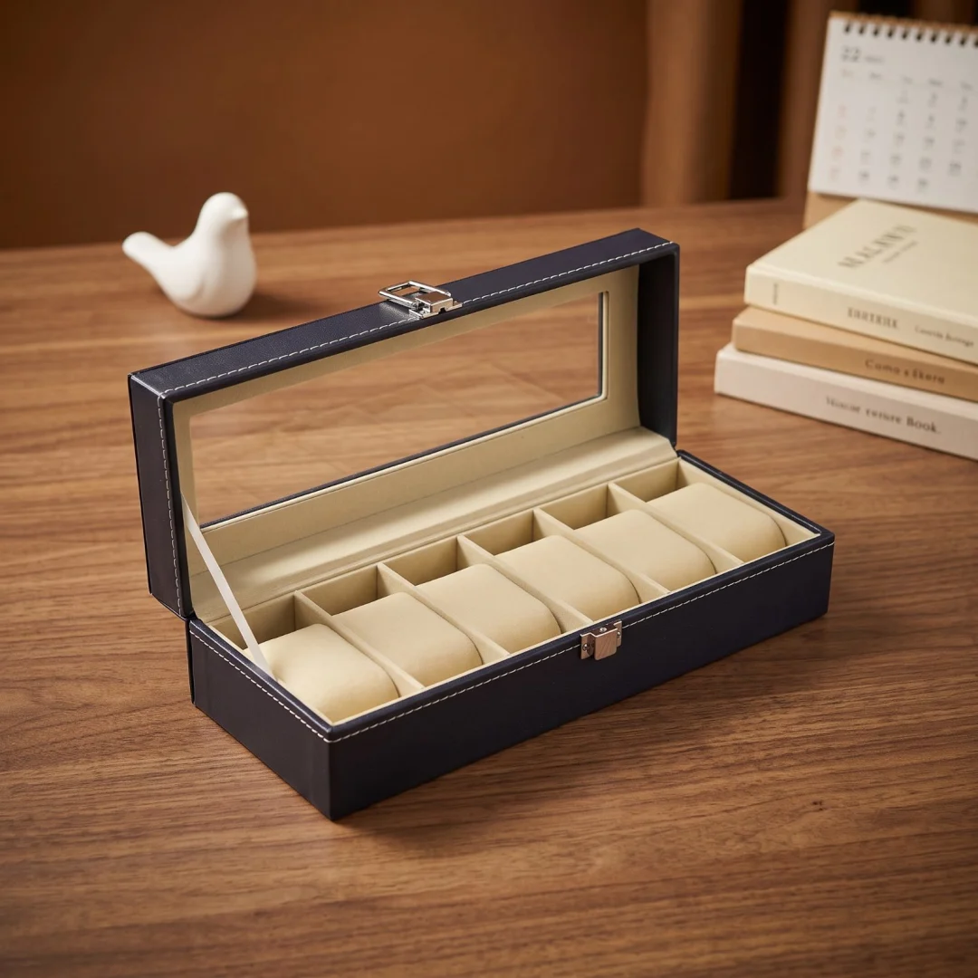 Leather 6-Slot Watch Box