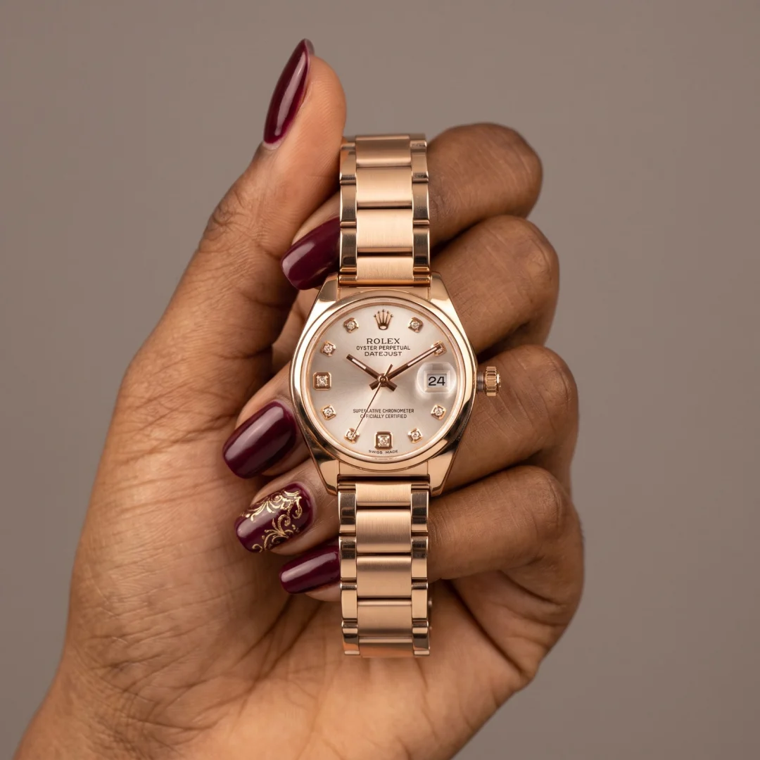 Rolex Oyster Perpetual Datejust Rose Gold-Tone Bracelet Watch