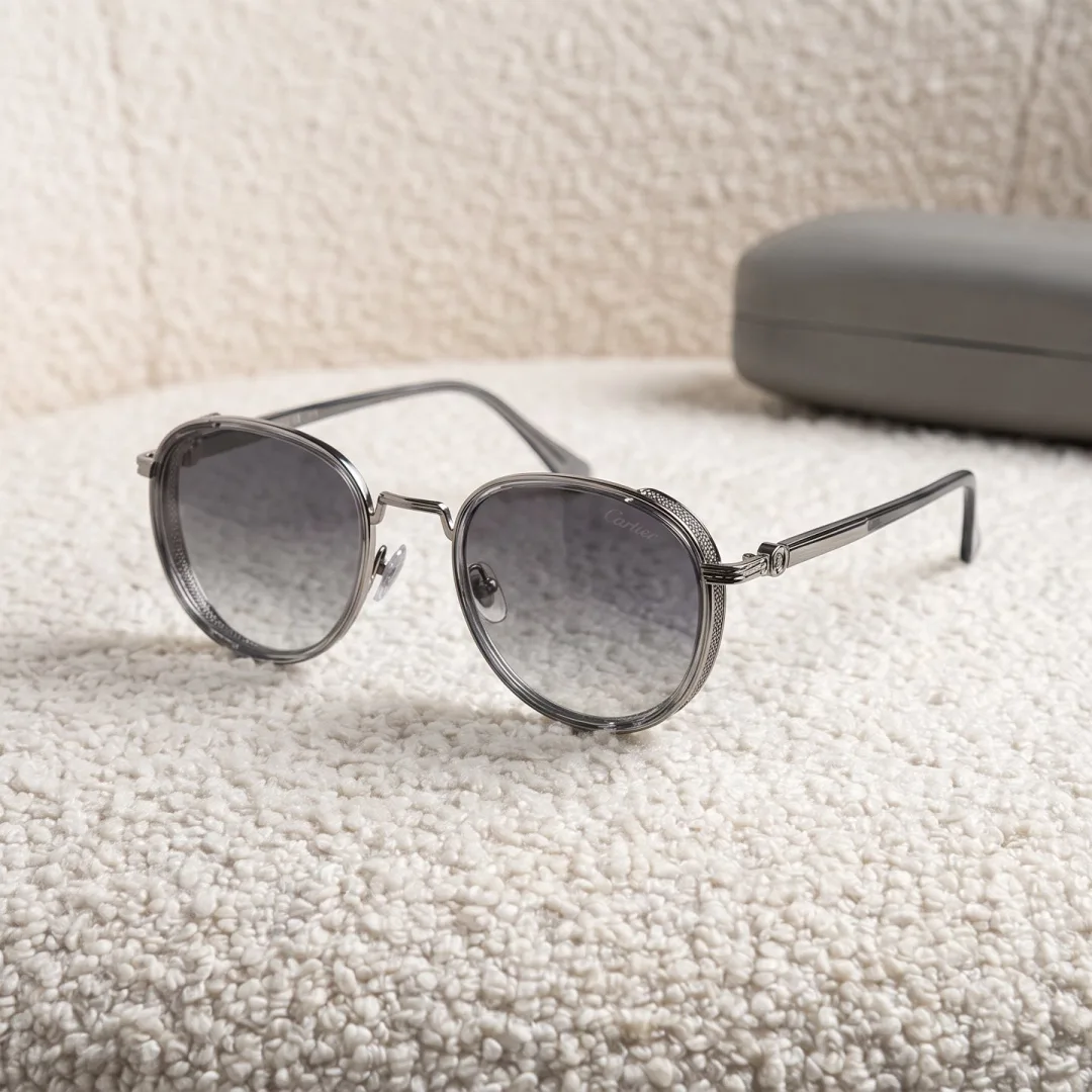 Cartier Round Metal Sunglasses