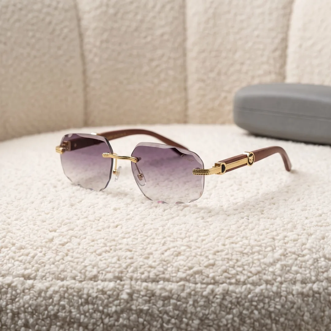 Cartier Rimless Faceted Sunglasses
