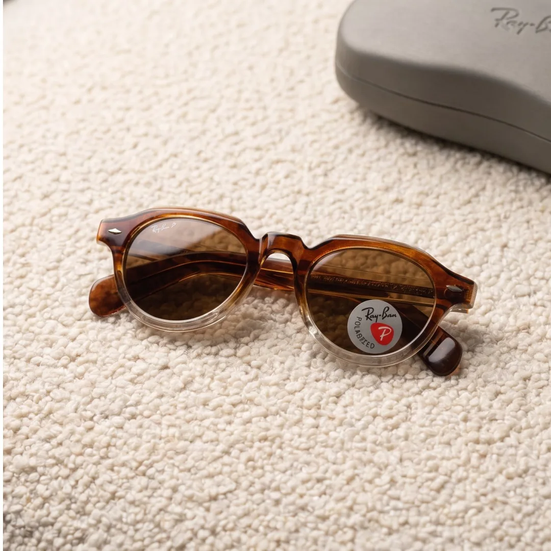 Ray-Ban Polarized Round Acetate Sunglasses